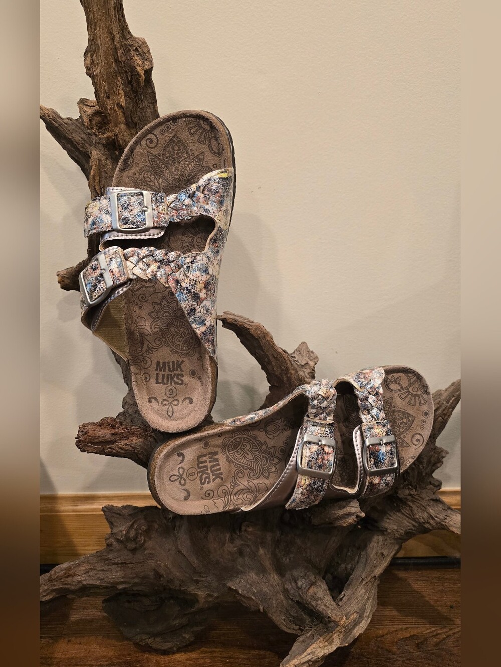Muk Luks Braided Double-Strap Sandals